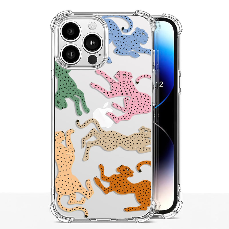Pink Leopard Tiger Animal Painted Phone Case For iPhone