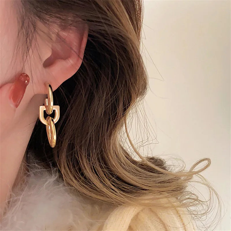 Irregular Pendant Hoop Statement Earrings