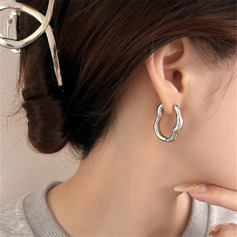 Irregular Minimalist Earrings In Gold And Silver