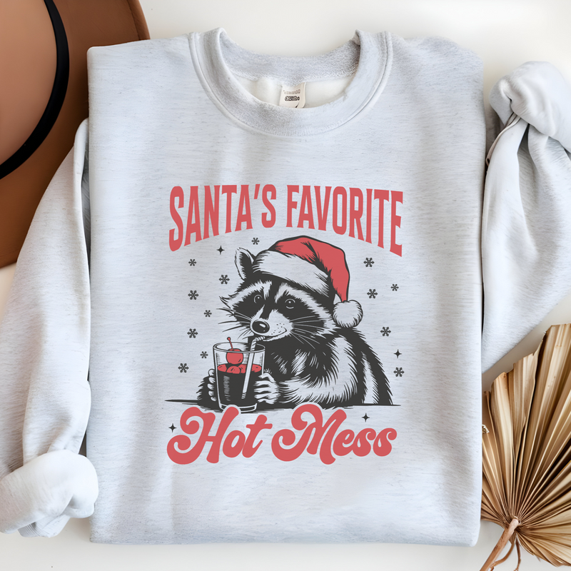 Santa's Favorite Hot Mess Christmas Sweatshirt ( + more colors)