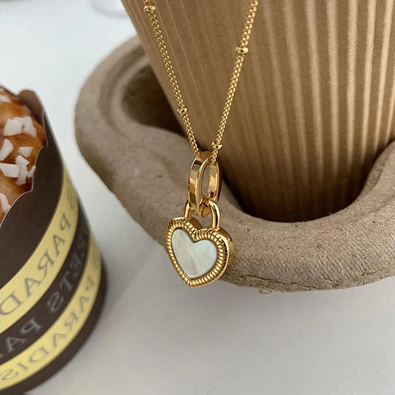Double Sided Vintage Style Heart Necklace