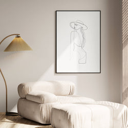 Women Shape Line Drawing Wall Art Paper Poster