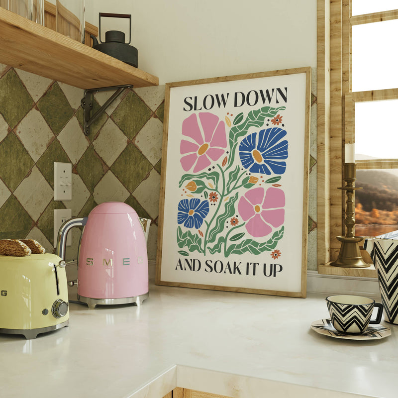 Boho Slow Down Aesthetic Wall Art Matte Paper Poster