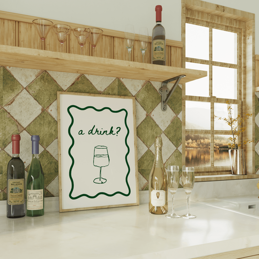 Aesthetic Bar Kitchen Wine Glass Matte Paper Wall Poster