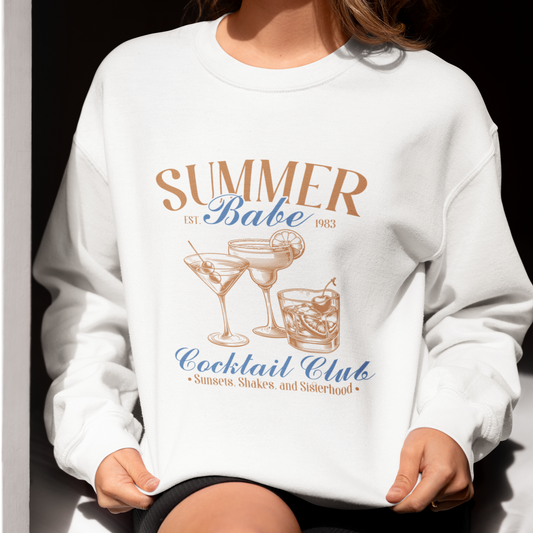 Aesthetic Summer Babe Cocktail Club Sweatshirt ( + more colors)