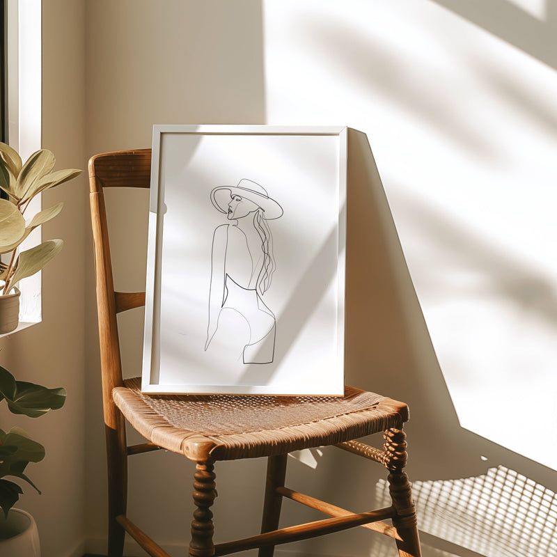 Women Shape Line Drawing Wall Art Paper Poster