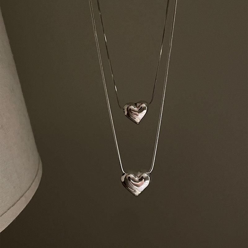 Chunky Minimalist Heart Pendant Necklace - Mad Jade's