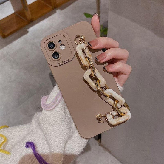 Nude iPhone Cases With A Colored Chain - Mad Jade's