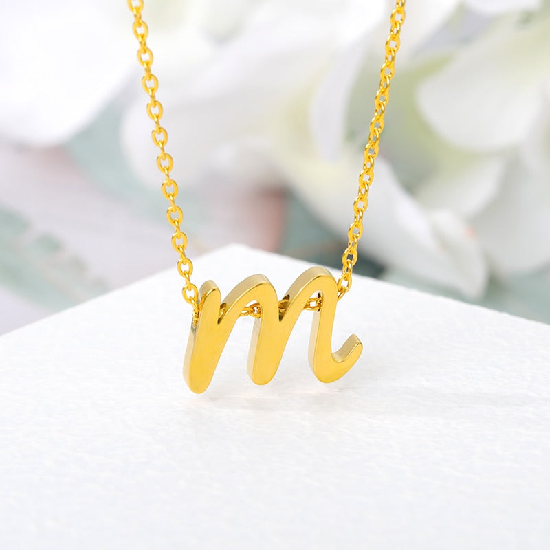 Fine Initial Letter Necklace In Gold - Mad Jade's