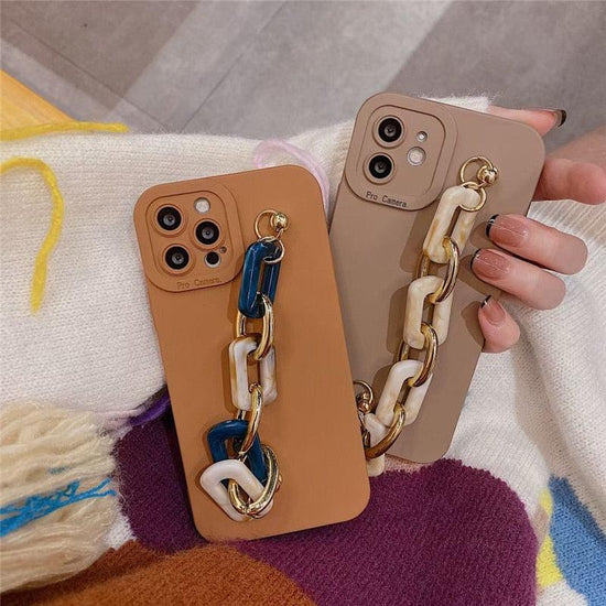 Nude iPhone Cases With A Colored Chain - Mad Jade's