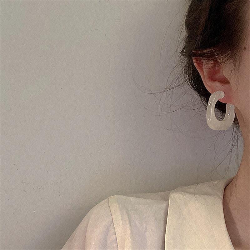 Big Resin Hoop Statement Earrings - Mad Jade's
