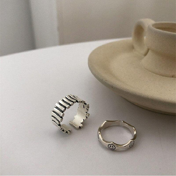 Edgy Silver Color Minimalist Rings - Mad Jade's