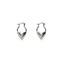 Silver Color Heart Clasp Earrings - Mad Jade's