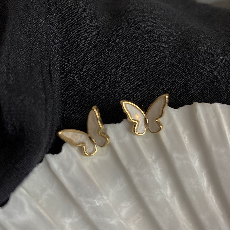 Cute Delicate Butterfly Stud Earrings