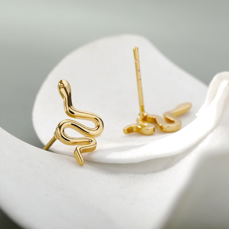 Cute Small Snake Stainless Steel Earrings