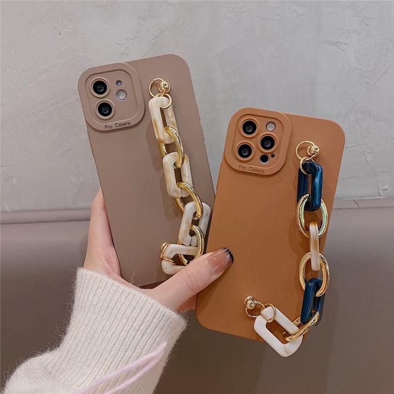 Nude iPhone Cases With A Colored Chain - Mad Jade's