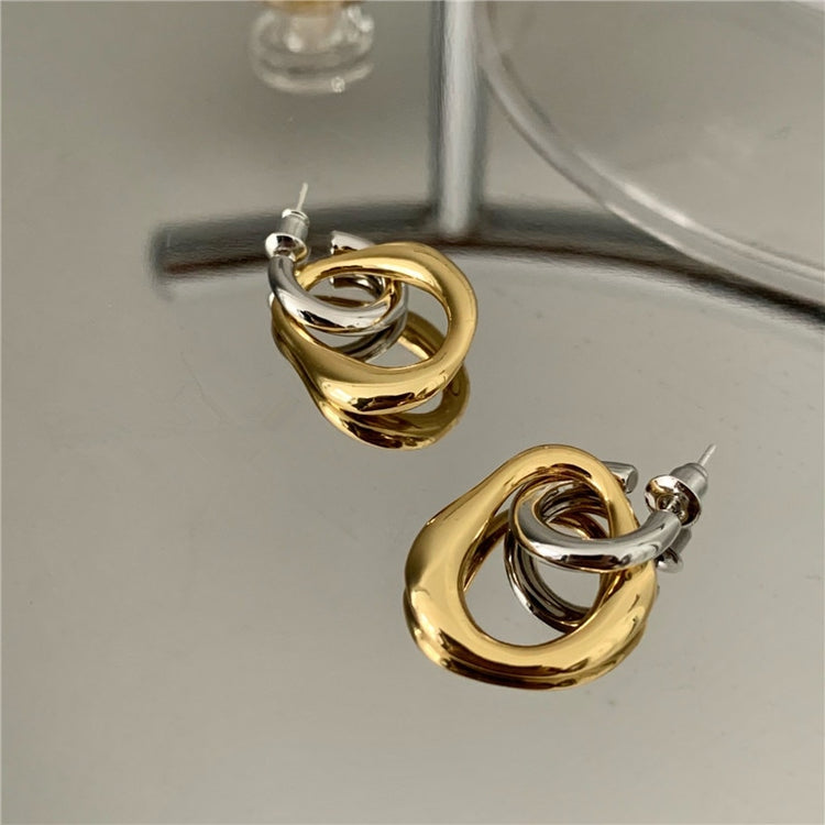 Water Resistant Sterling Silver Two Tone Trendsetter Hoops