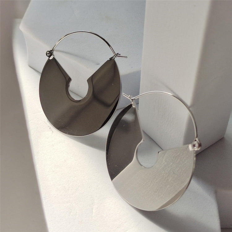 Stainless Steel Half Hoop Earrings - Mad Jade's