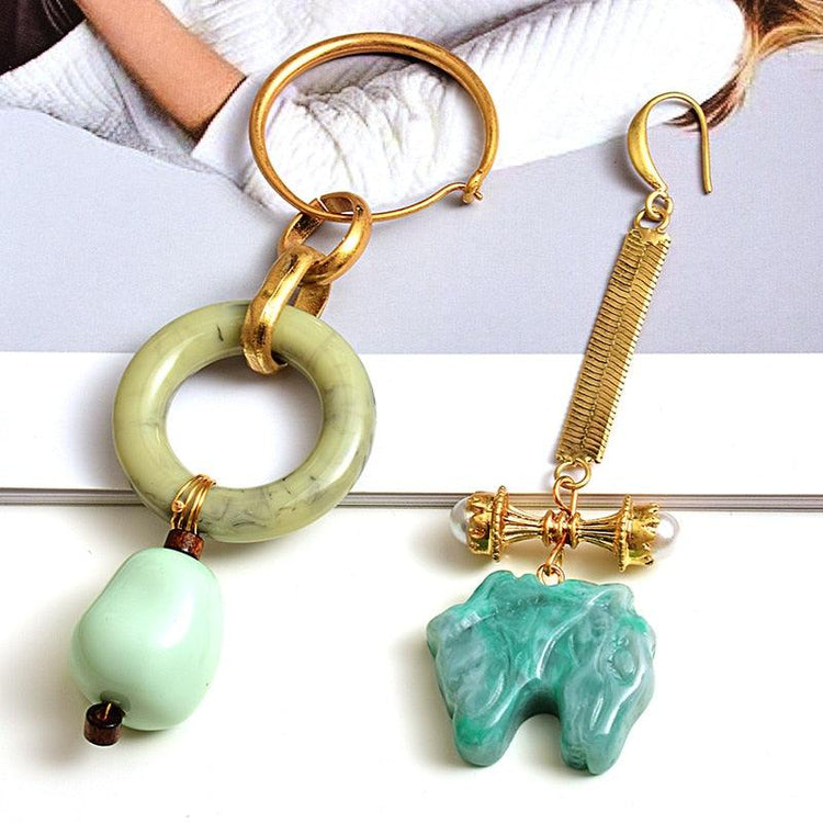 Asymmetric Statement Pendant Earrings - Mad Jade's