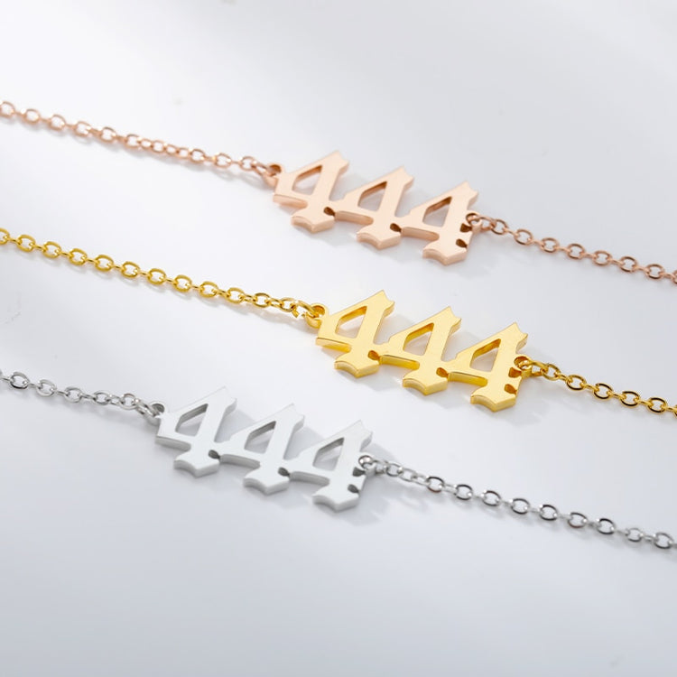 Angel Number Stainless Steel Anklets in Gold and Silver