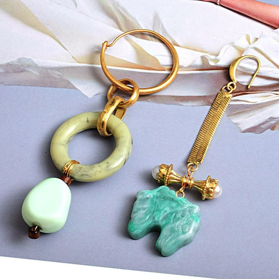 Asymmetric Statement Pendant Earrings - Mad Jade's