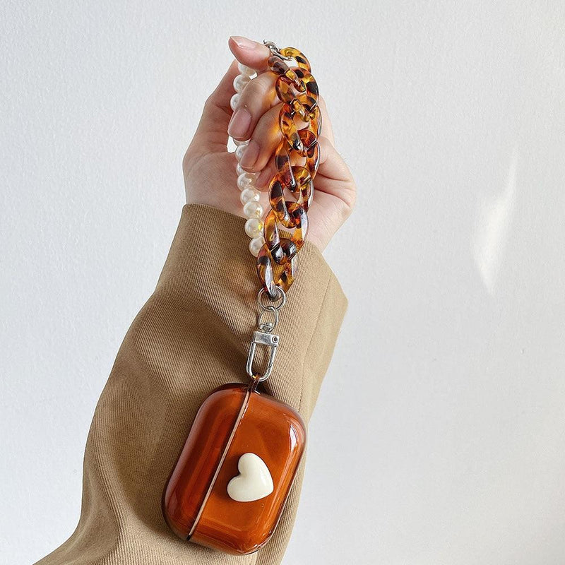 Retro Amber Case For Airpods With A Heart - Mad Jade's