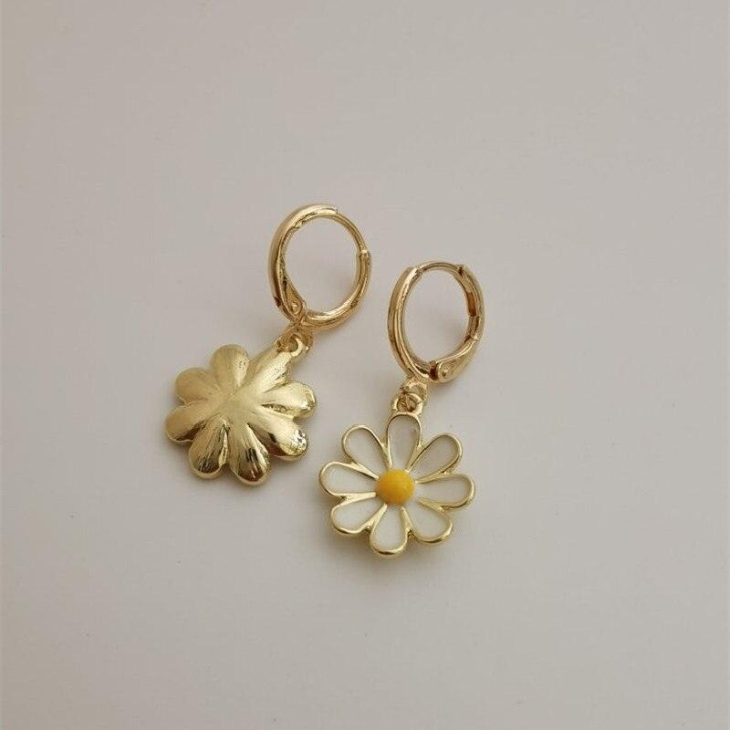 Delicate Daisy Hoop Earrings In Gold - Mad Jade's
