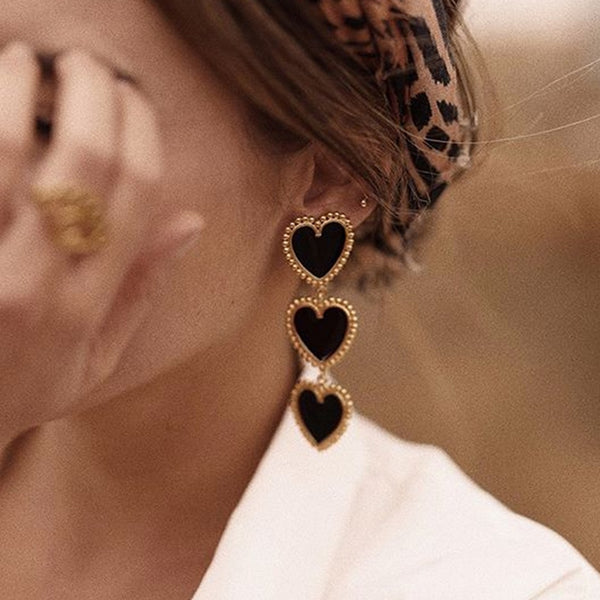 Bohemian Dangling Heart Earrings - Mad Jade's