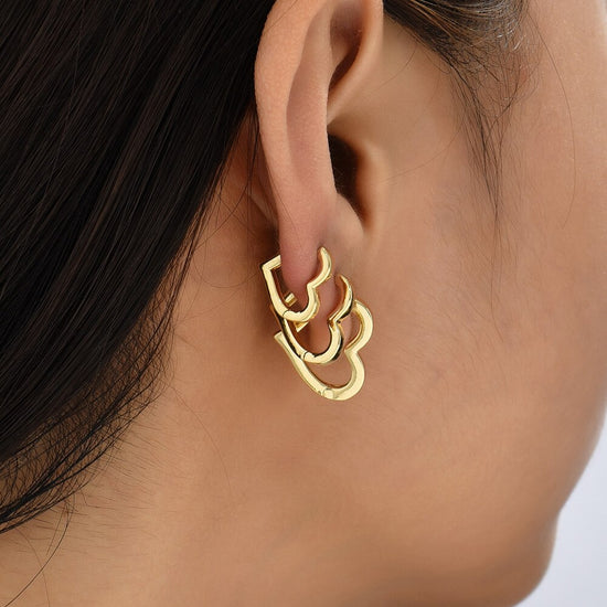 Hypoallergenic Heart Shaped Small Hoop Earrings - Mad Jade's