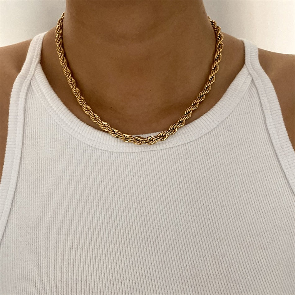 Elegant Braided Rope Waterproof Chain Necklace