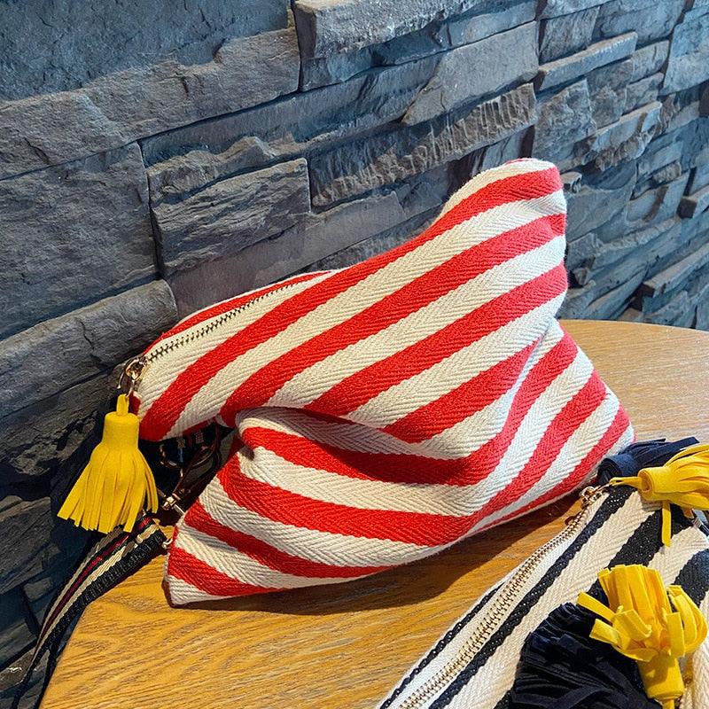 Striped Cotton Makeup Bags With A Zipper - Mad Jade's