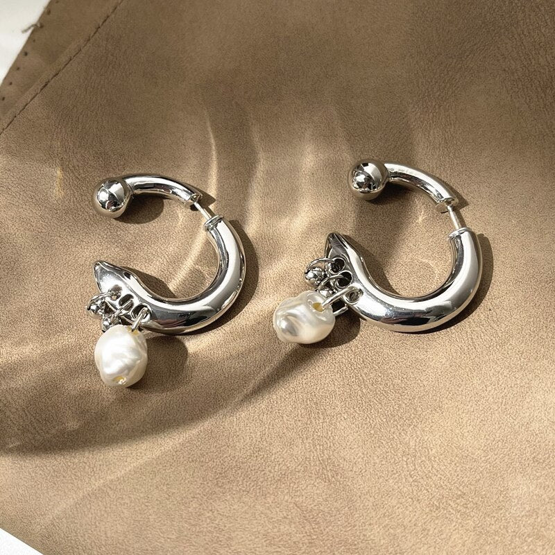 Unique Reversed Hoop Statement Earrings - Mad Jade's