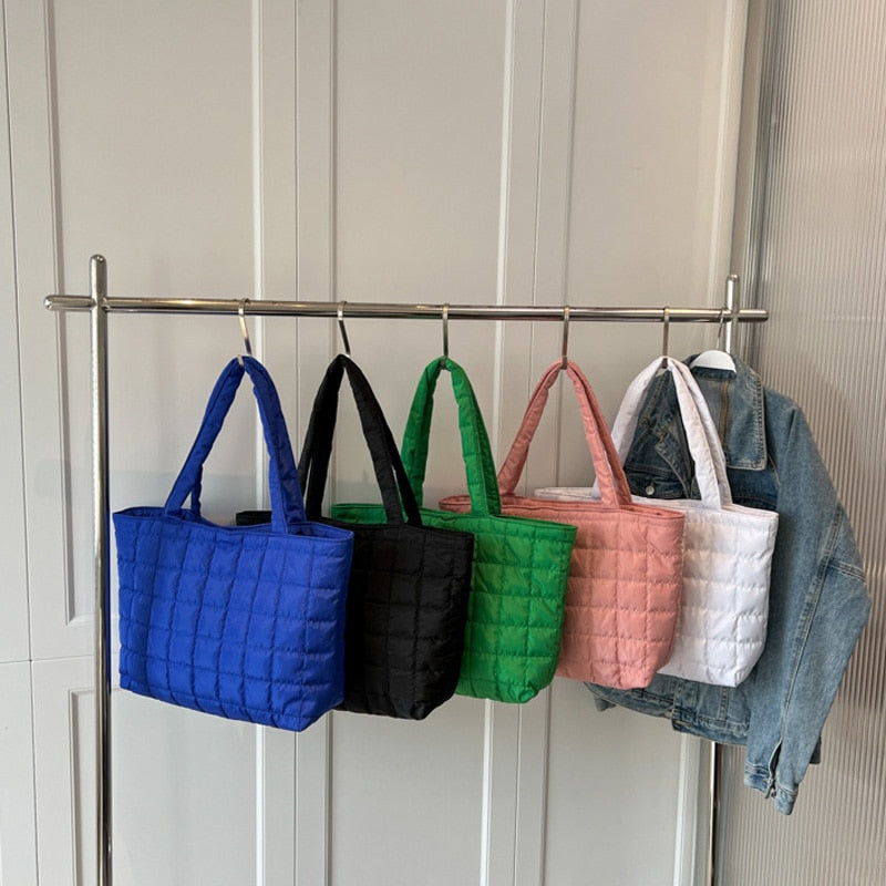 Spacious Quilted Shopping Tote Bag (Multiple Colors) - Mad Jade's