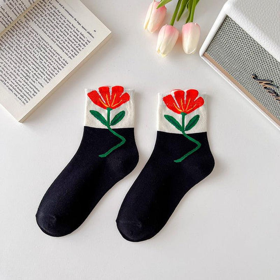 Cartoon Flower Style Colorful Socks - Mad Jade's