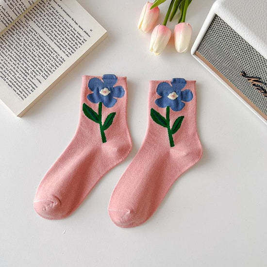 Cartoon Flower Style Colorful Socks - Mad Jade's