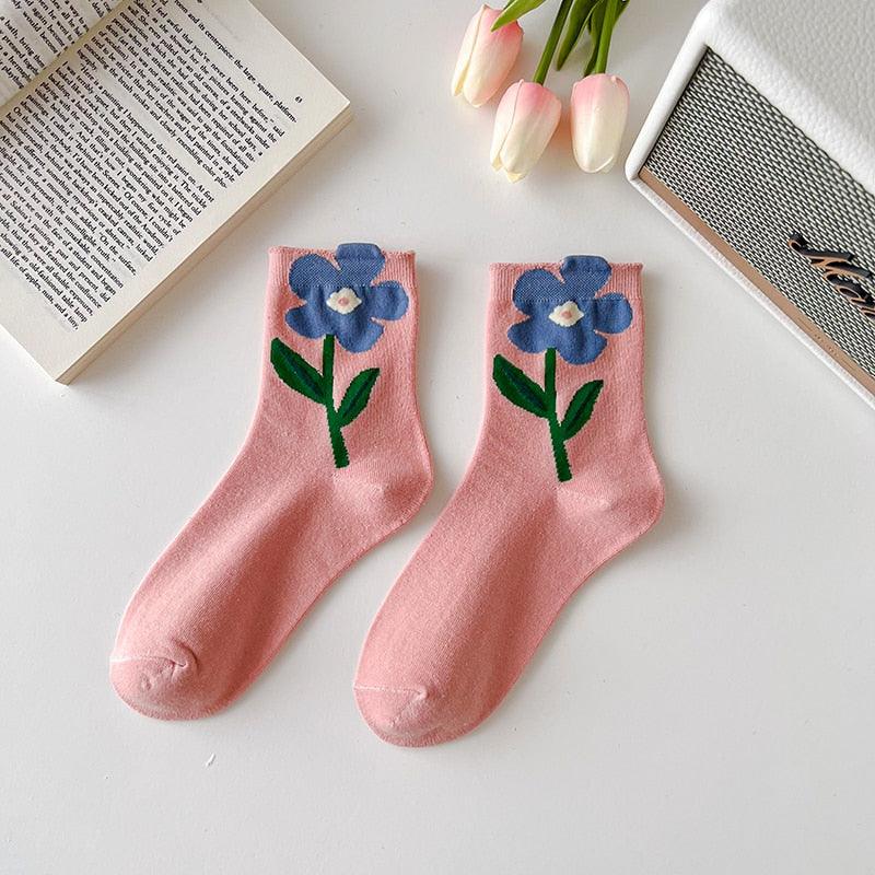 Cartoon Flower Style Colorful Socks - Mad Jade's