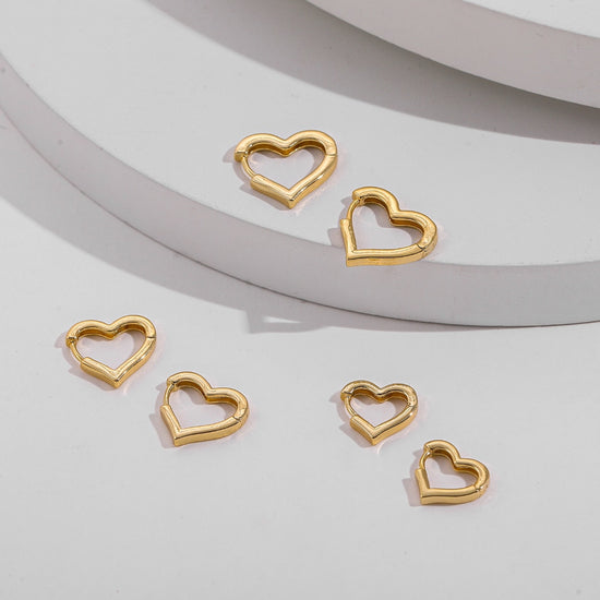 Hypoallergenic Heart Shaped Small Hoop Earrings - Mad Jade's