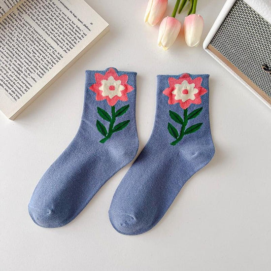 Cartoon Flower Style Colorful Socks - Mad Jade's