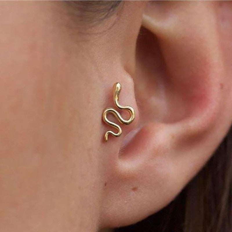Cute Small Snake Stainless Steel Earrings