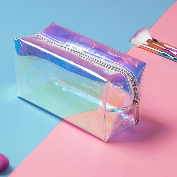 Transparent Beauty Bag In Reflective Color - Mad Jade's