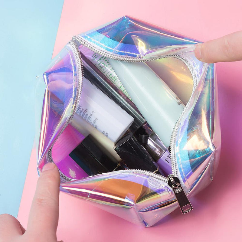 Transparent Beauty Bag In Reflective Color - Mad Jade's