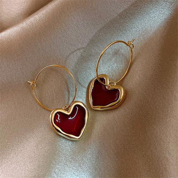 Sweet Heart Shaped Dangling Earrings - Mad Jade's