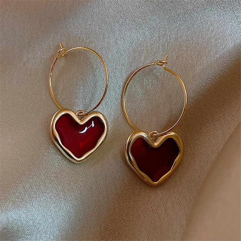 Sweet Heart Shaped Dangling Earrings - Mad Jade's