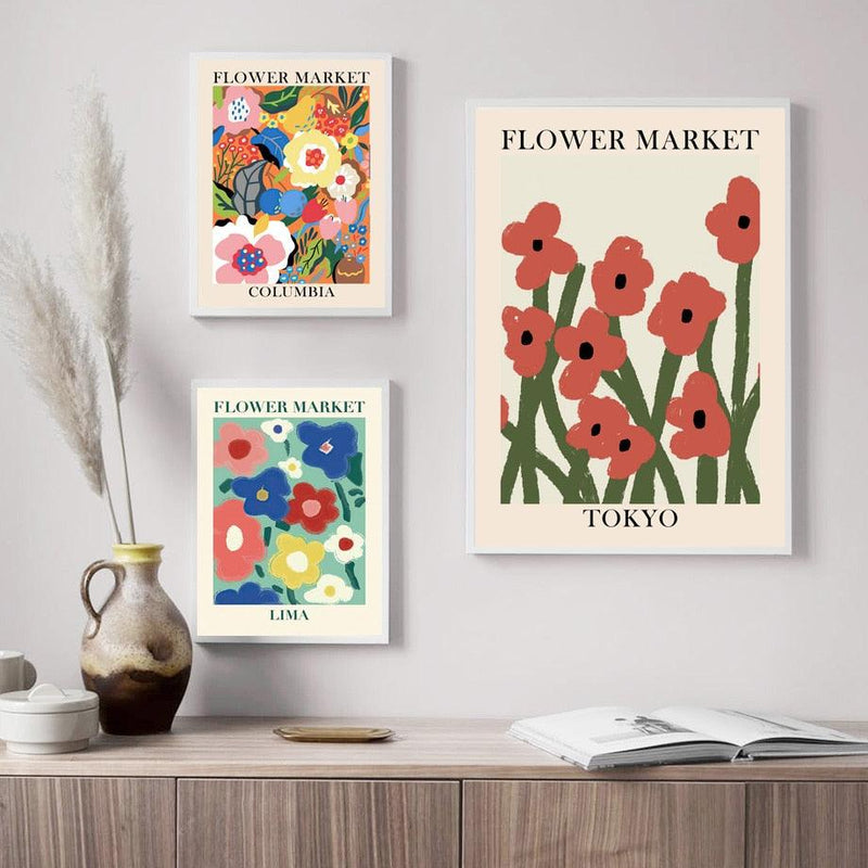 Abstract Flower Market Canvas Prints - Mad Jade's