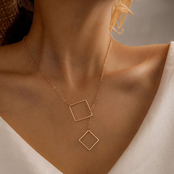 Hollow Squares Chain Necklace - Mad Jade's