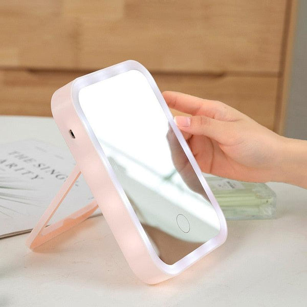 Portable Makeup Mirror With LED Light - Mad Jade's