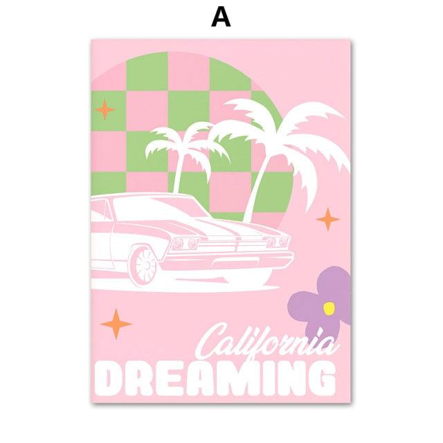 California Dreaming Pastel Canvas Prints - Mad Jade's