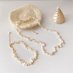 Faux Pearls Necklace And Bracelet Set - Mad Jade's