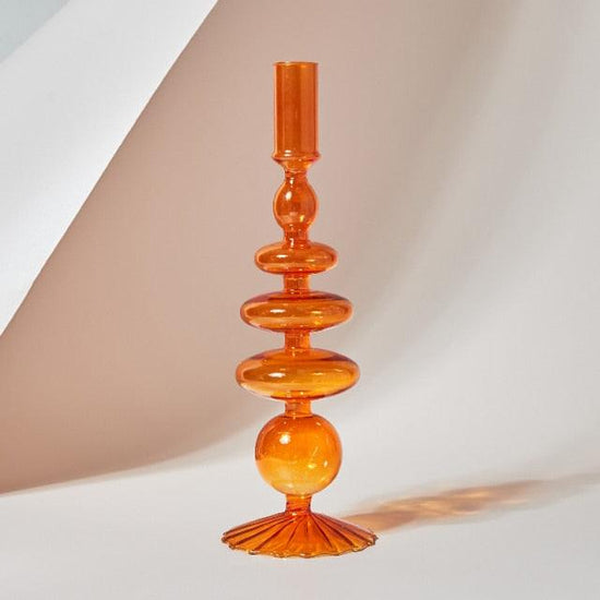 Tall Retro Glass Candlesticks - Mad Jade's