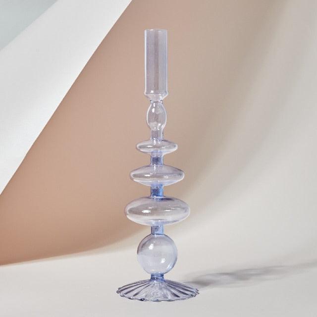 Tall Retro Glass Candlesticks - Mad Jade's